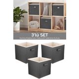 Meleni Home 3 Adet Dolap içi Düzenleyici - Çamaşır Oyuncak Saklama Kutusu Sepet Organizer 30x30x30 cm