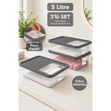 Meleni Home 3'lü Deterjan Saklama Kutusu - Sürgülü Kapak Banyo Organizer Toz Tablet Deterjan Kabı 5Lt Antrasit