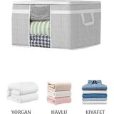 Meleni Home 3'lü Maxi Pencereli Baza Altı Hurç - Çekyat Baza Tipi Yastık Kıyafet Saklama Hurcu 45 x 40 x 30 cm - 45 x 40 cm