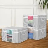 Meleni Home 3'lü Maxi Pencereli Baza Altı Hurç - Çekyat Baza Tipi Yastık Kıyafet Saklama Hurcu 45 x 40 x 30 cm