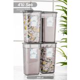 Meleni Home 4 Adet Elina Jumbo Etiketli Dikdörtgen Saklama Kabı - Tablet Deterjan Saklama Kutusu seti 3200 Ml