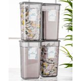 Meleni Home 4'lü Dikdörtgen Saklama Kabı Seti - Tablet Deterjan Saklama Kutusu 3200 ml - Etiket Hediyeli
