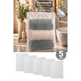 Meleni Home 5 Adet 35x45cm Fermuarlı Düzenleyici - Valiz Bavul Seyahat Poşet Çok Amaçlı Buzlu Şeffaf Organizer