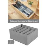 Meleni Home 5 bölmeli Çekmece İçi Düzenleyici, Dolap Çamaşır Düzenleyici, Saklama Kutusu Organizer