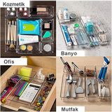Meleni Home 5 Parça Çekmece Içi Düzenleyici, Modüler Banyo Makyaj ve Takı Düzenleyici - Masaüstü Organizer