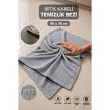 Meleni Home 50x70 Bitik Kareli Temizlik Bezi - Yüksek Su Emici Mutfak Temizleme İz Bırakmayan Cam Toz Bezi
