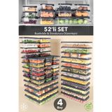 Meleni Home 52'li Buzdolabı Organizer Set - Difrize Uygun Düzenleyici Buzluk Saklama Kabı Antrasit
