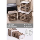 Meleni Home 6'lı Bavul İçi Düzenleyici Set - Çok Amaçlı Seyahat Hurcu Dolap İçi Organizer Tatil Çantası Bej