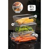 Meleni Home 6'Lı Kapaklı Buzdolabı Düzenleyici Buzdolabı Içi Düzenleyici Organizer Slim Maxi Mega
