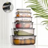 Meleni Home 6'lı Sweet Box Saklama Kabı Seti Dikdörtgen Erzak Kabı Kavanoz Platin (300-500-850-1350-2000-3150ml)