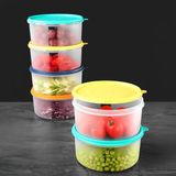 Meleni Home 6'lı Yuvarlak Gıda Saklama Kabı Seti - Organizer Düzenleyici Erzak Kabı 6X1200ML Renkli