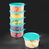 Meleni Home 6'lı Yuvarlak Gıda Saklama Kabı Seti - Organizer Düzenleyici Erzak Kabı 6X600ML Yeşil
