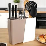 Meleni Home Ayarlanabilir Kaşık Bıçak Standı - Uzayabilen Bölmeli Organizer Bıçaklık Tezgah Üstü Kaşıklık Latte