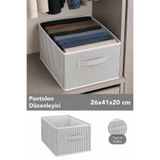 Meleni Home Çizgili Dolap İçi Düzenleyici Set - Kıyafet Oyuncak Saklama Kutusu Sepet Organizer