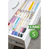Meleni Home Çok Amaçlı 11 Bölmeli Akordiyon Çekmece ve Dolap Içi Düzenleyici 11 x 41 x 12 cm S 6 Adet