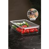 Meleni Home Kapaklı Buzdolabı Düzenleyici Buzdolabı Içi Düzenleyici Organizer 7 X 32,5 X 20 Cm