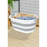 Meleni Home Katlanabilir Silikon Çamaşır Sepeti 38 Lt Ergonomik Gri Akordiyon Özellikli