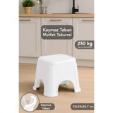 Meleni Home Kaymaz Banyo Taburesi - Kaydırmaz Tabanlı Çok Amaçlı Tabure 250 Kg Taşıma Kapasiteli Beyaz