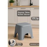 Meleni Home Kaymaz Banyo Taburesi - Kaydırmaz Tabanlı Çok Amaçlı Tabure 250 Kg Taşıma Kapasiteli Gri
