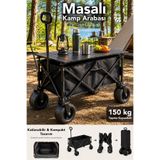 Meleni Home Masalı Katlanabilir Kamp Arabası - Taşınabilir Portatif Pazar Piknik Vagon Bahçe Market Arabası