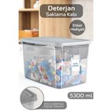 Meleni Home Mega Boy Deterjan Saklama Kutusu - Etiketli Toz Tablet Deterjan Kutusu Antrasit 5,3 Litre