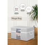 Meleni Home Mega Boy Pencereli Yorgan Hurcu - Yastık Yorgan Düzenleyici Saklama Hurcu 75 X 40 X 40 Cm