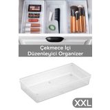 Meleni Home Modüler Çekmece İçi Düzenleyici - Banyo Makyaj Takı Organizer Ofis Düzenleyici 30,5 x 15 cm Şeffaf
