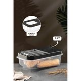 Meleni Home Multibox 5 Lt Bakliyat Saklama Kabı - Kayar Kapaklı Erzak Saklama Kabı Un Kabı Antrasit