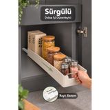 Meleni Home Sürgülü Dolap İçi Düzenleyici - Raylı Banyo Kiler Mutfak Çekmece Çok Amaçlı Organizer Raf