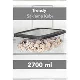 Meleni Home Trendy Buzdolabı Düzenleyici - Mikrodalga ve Difrize Uygun Organizer Saklama Difriz Kabı 2700ML - 2,7 lt - Şeffaf