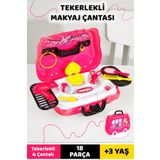 Meleni Toys 18 Parça Tekerlekli Oyuncak Kuaför Seti - Çantalı Makyaj Aksesuarlı Çocuk Meslek Oyunu