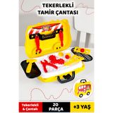 Meleni Toys 20 Parça Tekerlekli Oyuncak Tamir Seti - Çantalı Eğitici Meslek Oyunu Çocuk Tamir Çantası