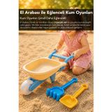 Meleni Toys 3 Parça El Arabası Oyun Seti - Kürek Tırmık Bahçe Plaj Kum Oyuncağı Mavi