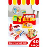 Meleni Toys 40 Parça Yazar Kasa Alışveriş Seti - Aksesuarlı Market Seti Eğitici Öğretici Oyuncak