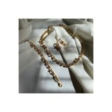 MELENY Gold Tiffany Kolye Bileklik Ve Küpe Set