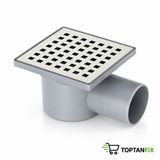 Melez 10x10 Krom Kapaklı Yandan Çıkışlı Yer Süzgeci Q50
