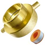Melgweldr Yangın Hidrant Adaptörü, Yangın Hortumu Adaptörü 2-1/2" NST/NH Dişi x 3/4" GHT Erkek, Pirinç Yangın Hidrant Hortum Adaptörü, Yangın Hidrantları, Hortumlar, Borular için Pin Pabuçlu Fit