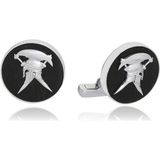 Melie Jewelry Helmet 925 Ayar Gümüş Abanoz Erkek Kol Düğmesi - Standart