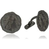 Melie Jewelry Marcus 925 Ayar Gümüş Oksitli Erkek Kol Düğmesi - Standart