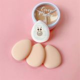 Melien 2 Adet Mini Kozmetik Puf Parmak Yüz Makyaj Sünger Göz Altı Kapatıcı Kuru Islak Bez Süngeri Likit Concealer - Açık Kahverengi