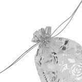 Melien 20 Ad 14 cm x 12 cm Şeffaf Gümüş Bez Kına Düğün Mevlit Sünnet Tespih Çerez Hediye Kesesi Kese Çanta - 20 Adet