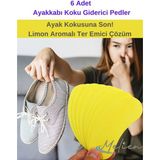 Melien 6'li Ayakkabı Ayak Koku Giderici Ped Ter Emici Sürekli Limon Aromalı Ayakkabı Bakımı Bez Pedi Kese