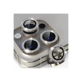 MELIFLIO iPhone 15 Pro-15 Pro Max Uyumlu Taşlı Kamera Lens Koruyucu Tamperli Cam-Naturel Titanyum