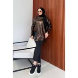 Melike Tatar Leopar Varaklı Tunik 32-7040-2