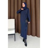 Melike Tatar Simli Triko Elbise DRC-0001 - Lacivert - Standart