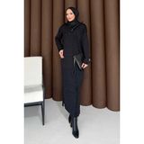 Melike Tatar Simli Triko Elbise DRC-0001 - Siyah - Standart