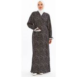 Melike Tekstil Pamuklu Viskon Cepli Fistolu Ev-Namaz Elbisesi - 0 - Siyah - 46 - 48