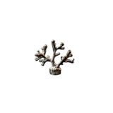melik's Gümüş Renk Mercan Yaprak Figürlü Metal Obje Kulp, 5,8 cm Yükseklik
