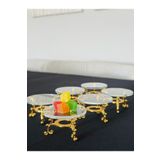 Melinda home 6 Adet Çay Ve Kahve Yanı Lokumluk, Makaronluk, Şekerlik Özel Cam Sunumluk Gold (6X6CM)