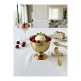 Melinda home 6 lı Gold Renk Metal Ayaklı Çerezlik & Lokumluk - Dövme Desenli Sunum Kasesi (10x9 cm)